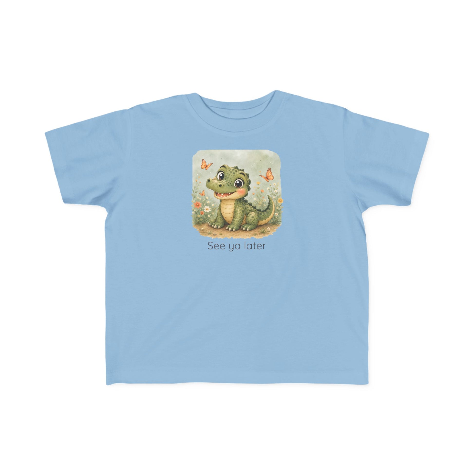 Alligator print toddler t-shirt in Saltwater, gender-neutral kids clothing