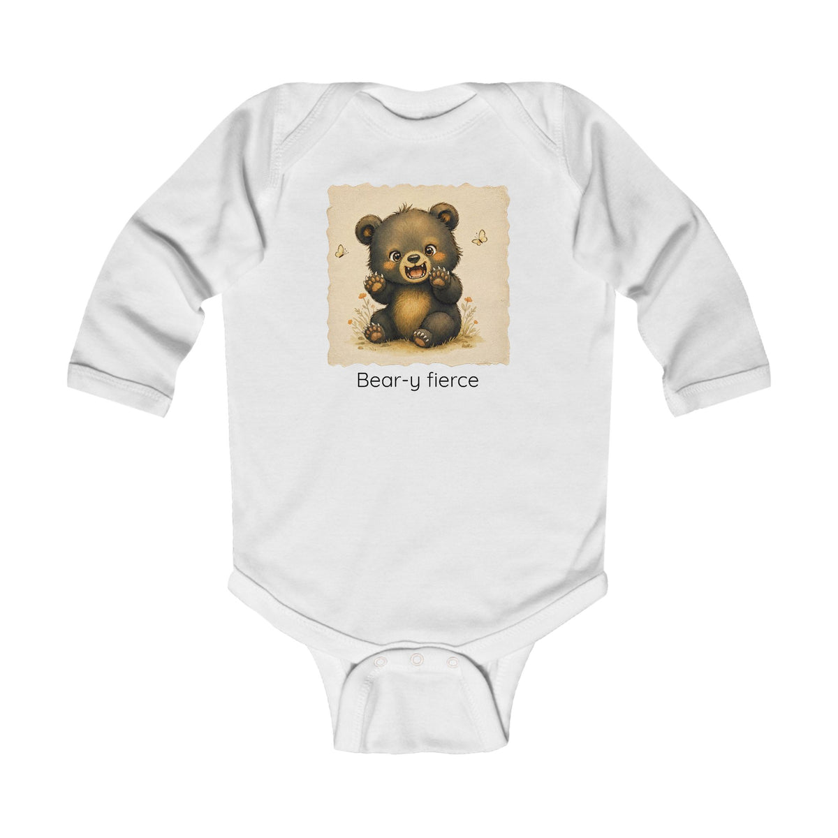 Bear Infant Long Sleeve Onesie — Cute Gender Neutral Bodysuit