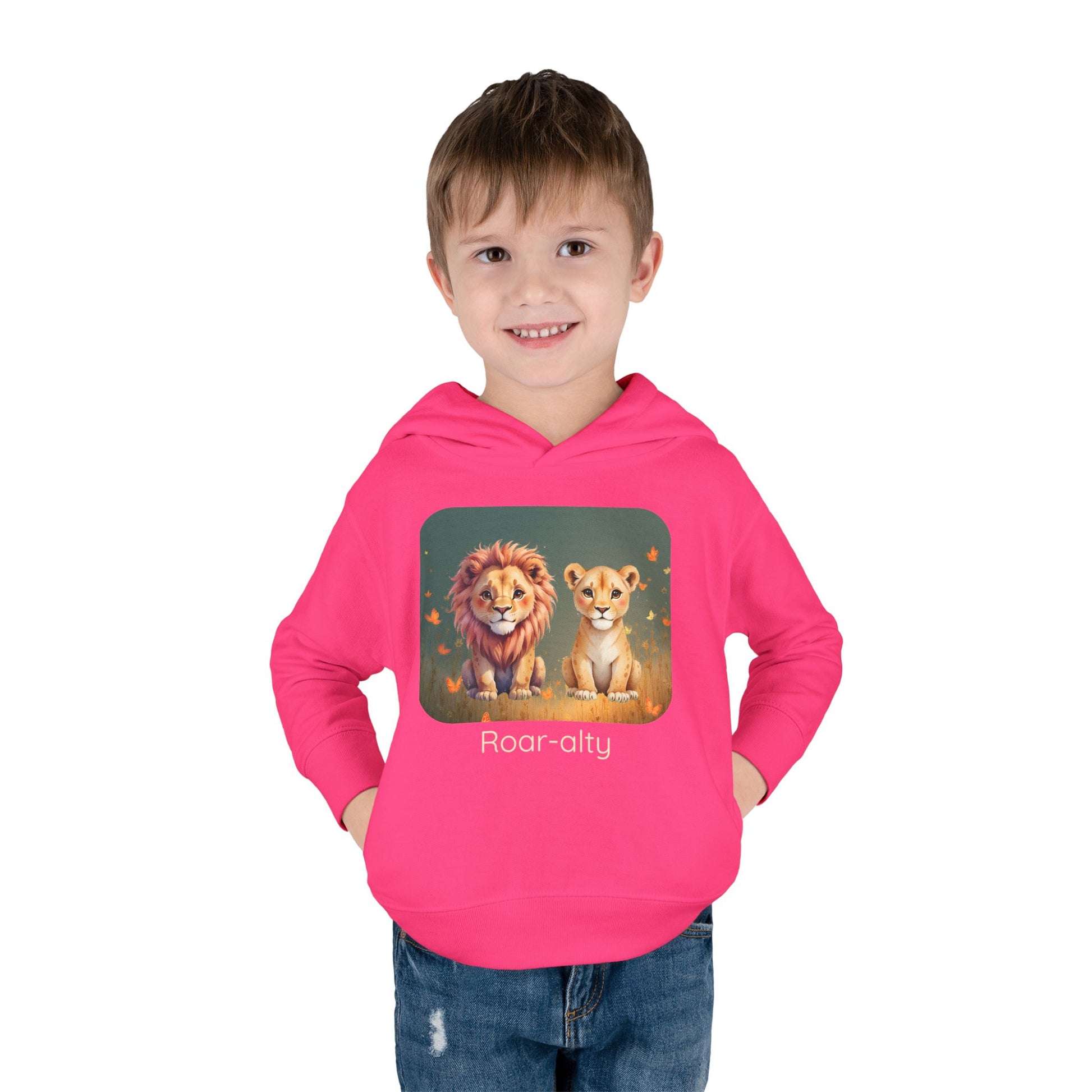 Lion print toddler hoodie sweatshirt, gender-neutral kids clothing