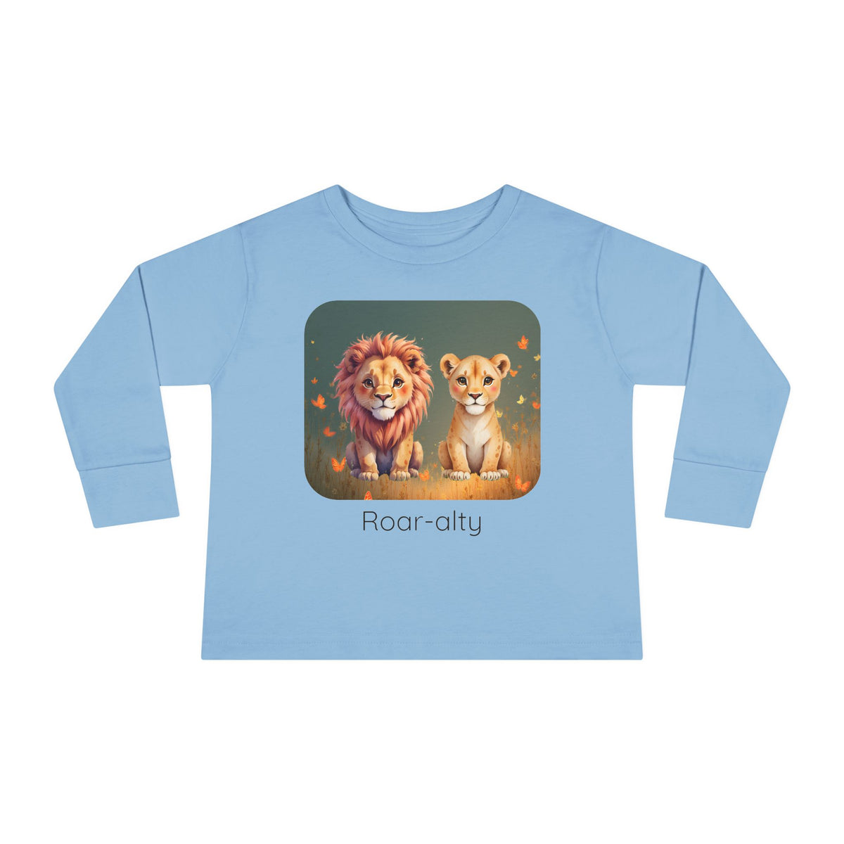 Lion print toddler long sleeve shirt in Pink, gender-neutral kids clothing