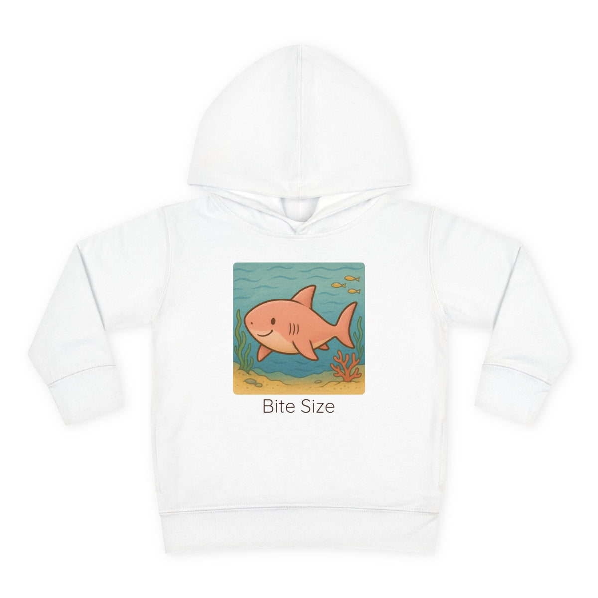 Shark print toddler hoodie sweatshirt in Heather, gender-neutral kids clothing