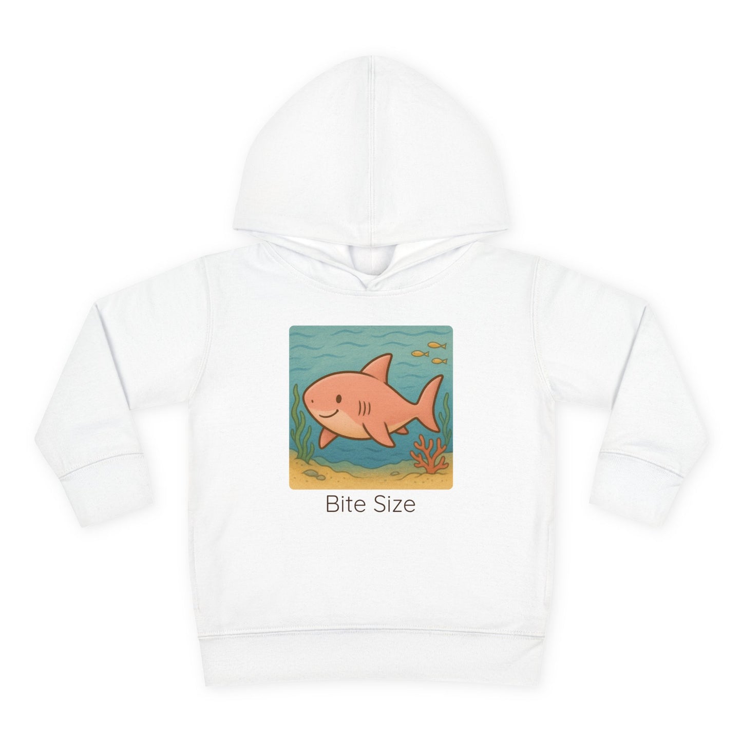 Shark print toddler hoodie sweatshirt in Heather, gender-neutral kids clothing