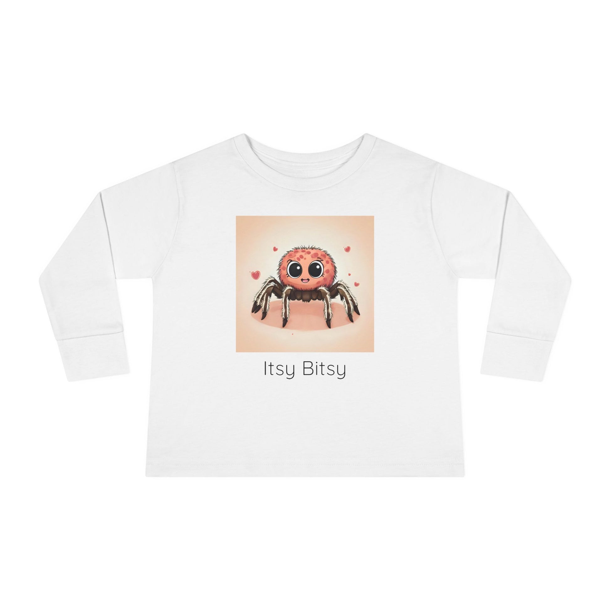 Spider print toddler long sleeve shirt in Heather, gender-neutral kids clothing