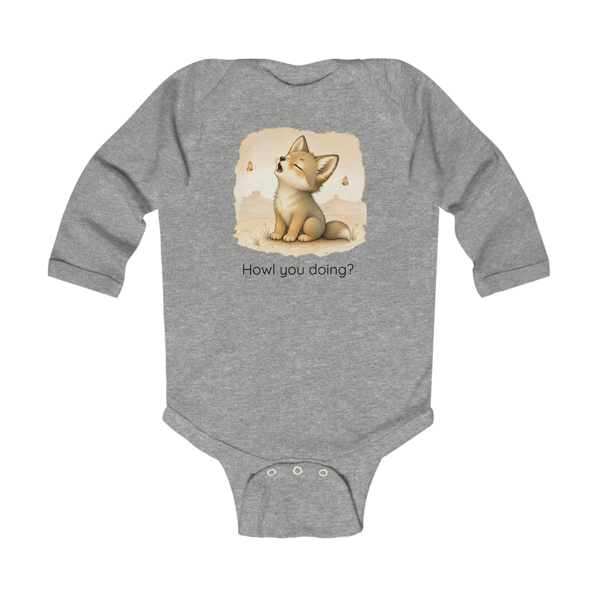 Coyote Infant Long Sleeve Onesie — Cute Gender Neutral Bodysuit