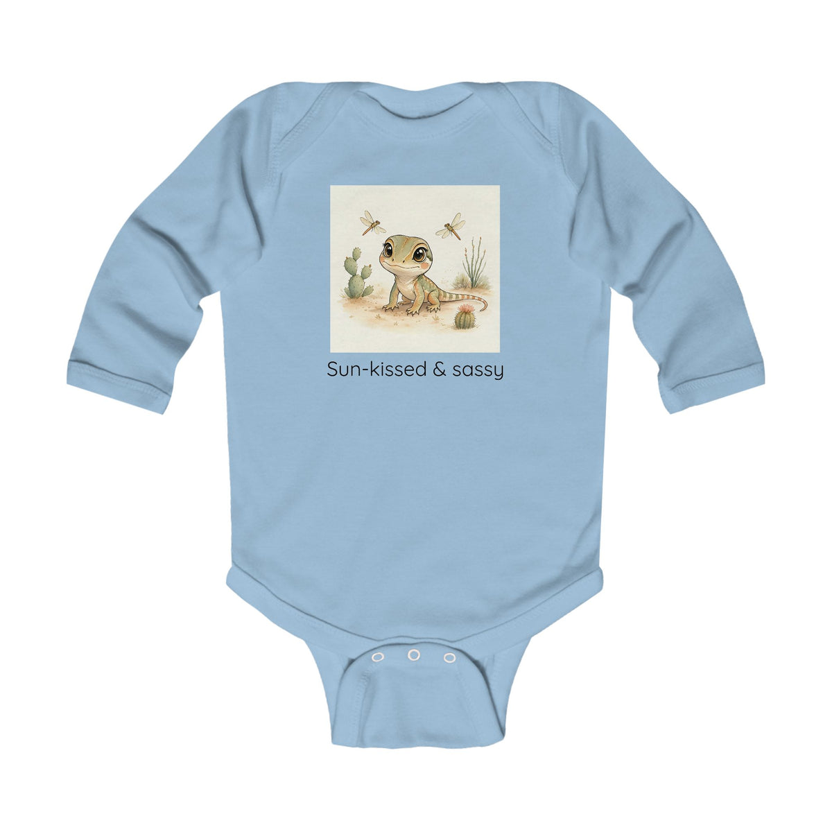 Whiptail Lizard Infant Long Sleeve Onesie — Cute Gender Neutral Bodysuit
