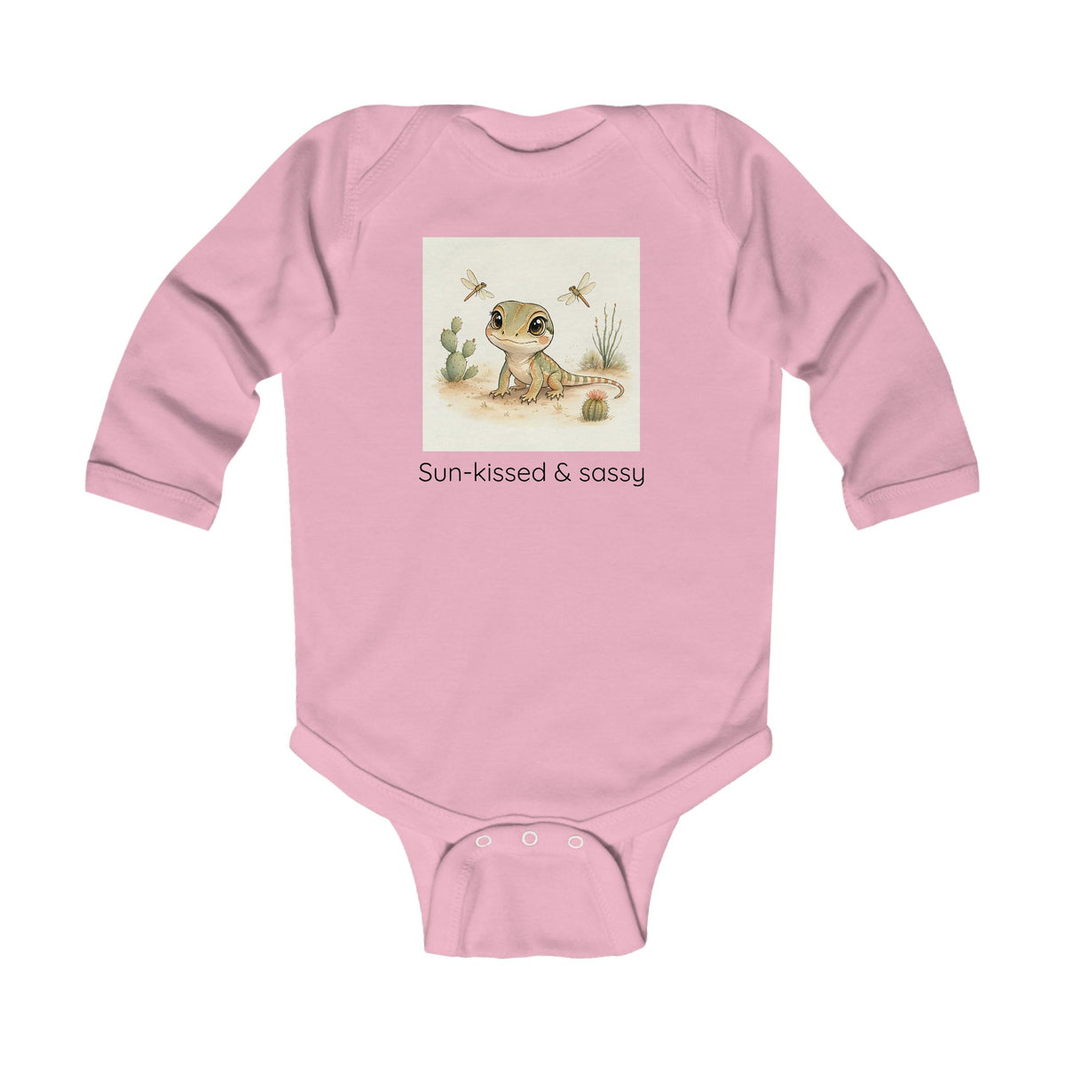 Whiptail Lizard Infant Long Sleeve Onesie — Cute Gender Neutral Bodysuit