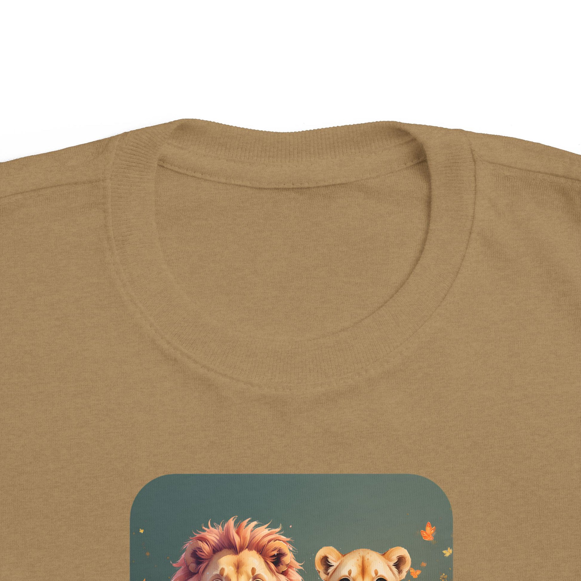 Lion print toddler t-shirt in Saltwater, gender-neutral kids clothing