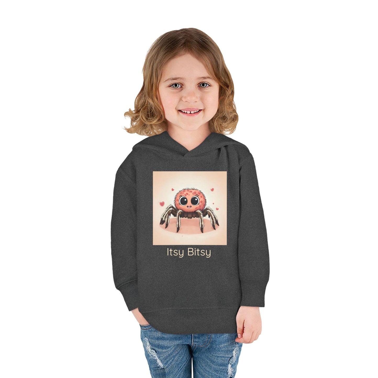 Spider print toddler hoodie sweatshirt, gender-neutral kids clothing