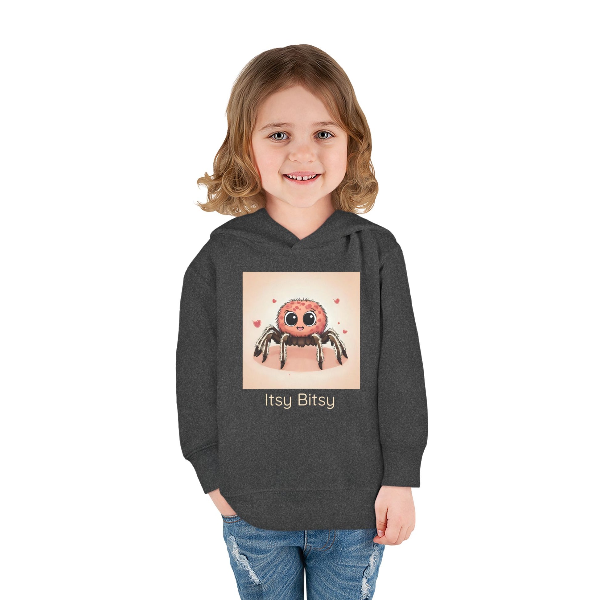 Spider print toddler hoodie sweatshirt, gender-neutral kids clothing