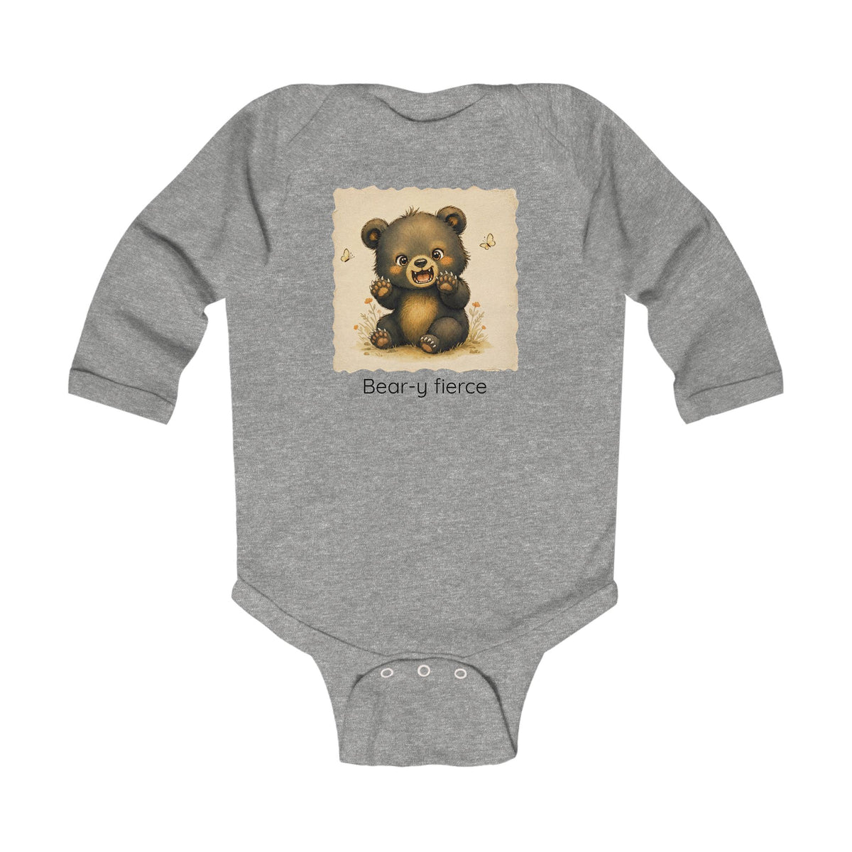 Bear Infant Long Sleeve Onesie — Cute Gender Neutral Bodysuit
