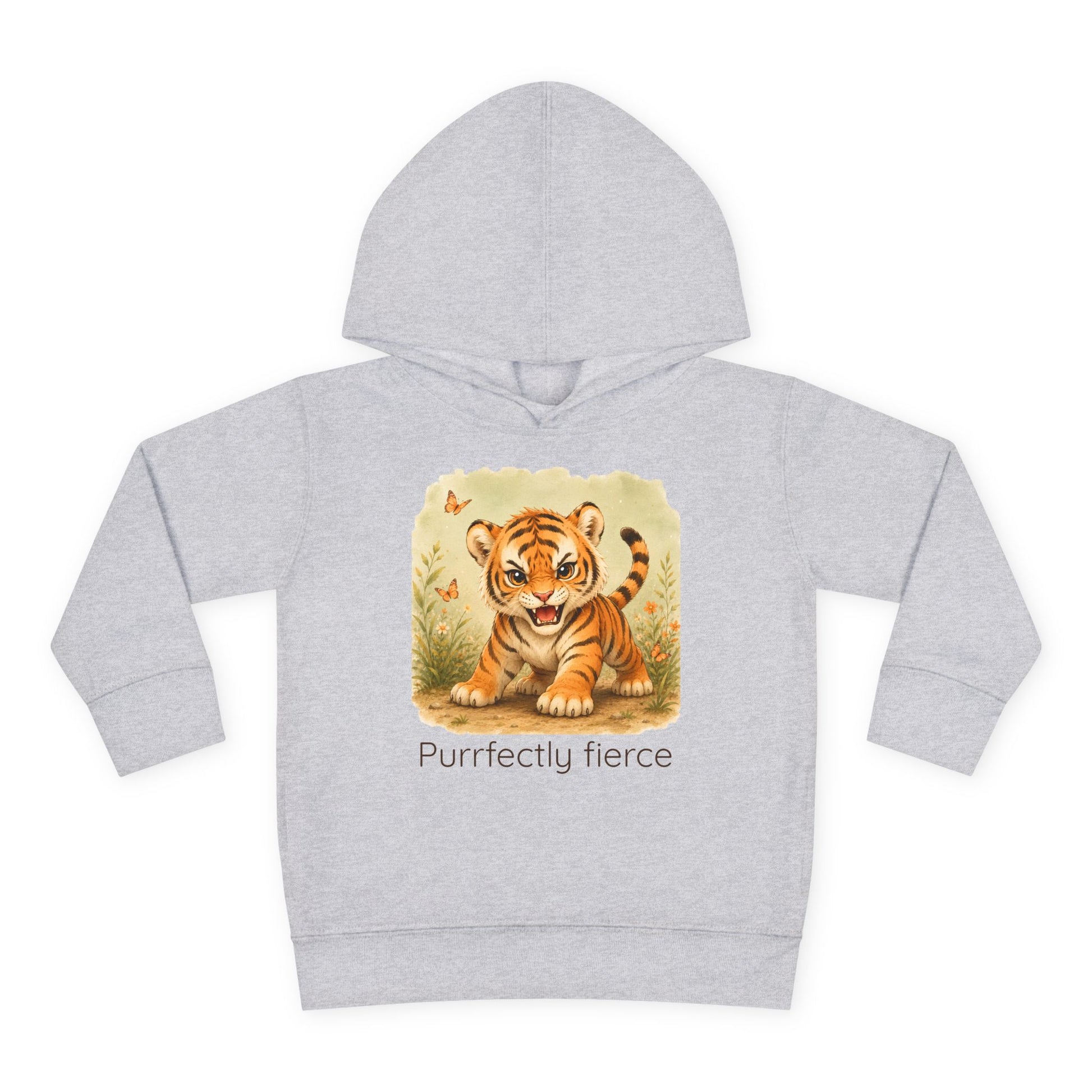 Tiger print toddler hoodie sweatshirt in Pink, gender-neutral kids clothing