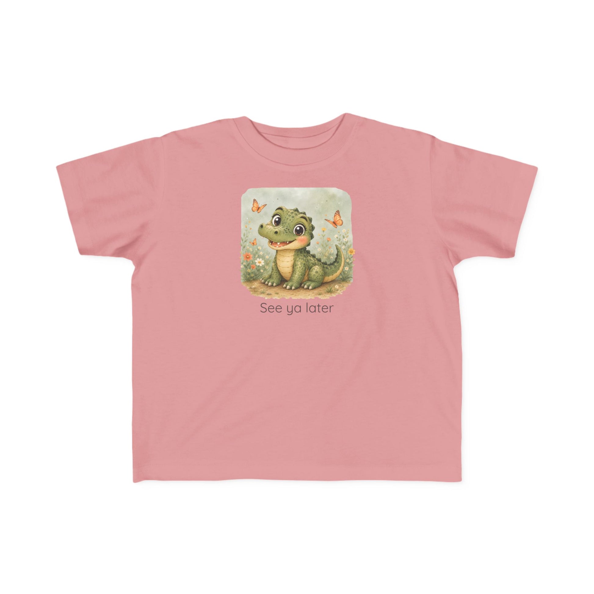 Alligator print toddler t-shirt in Vintage Smoke, gender-neutral kids clothing