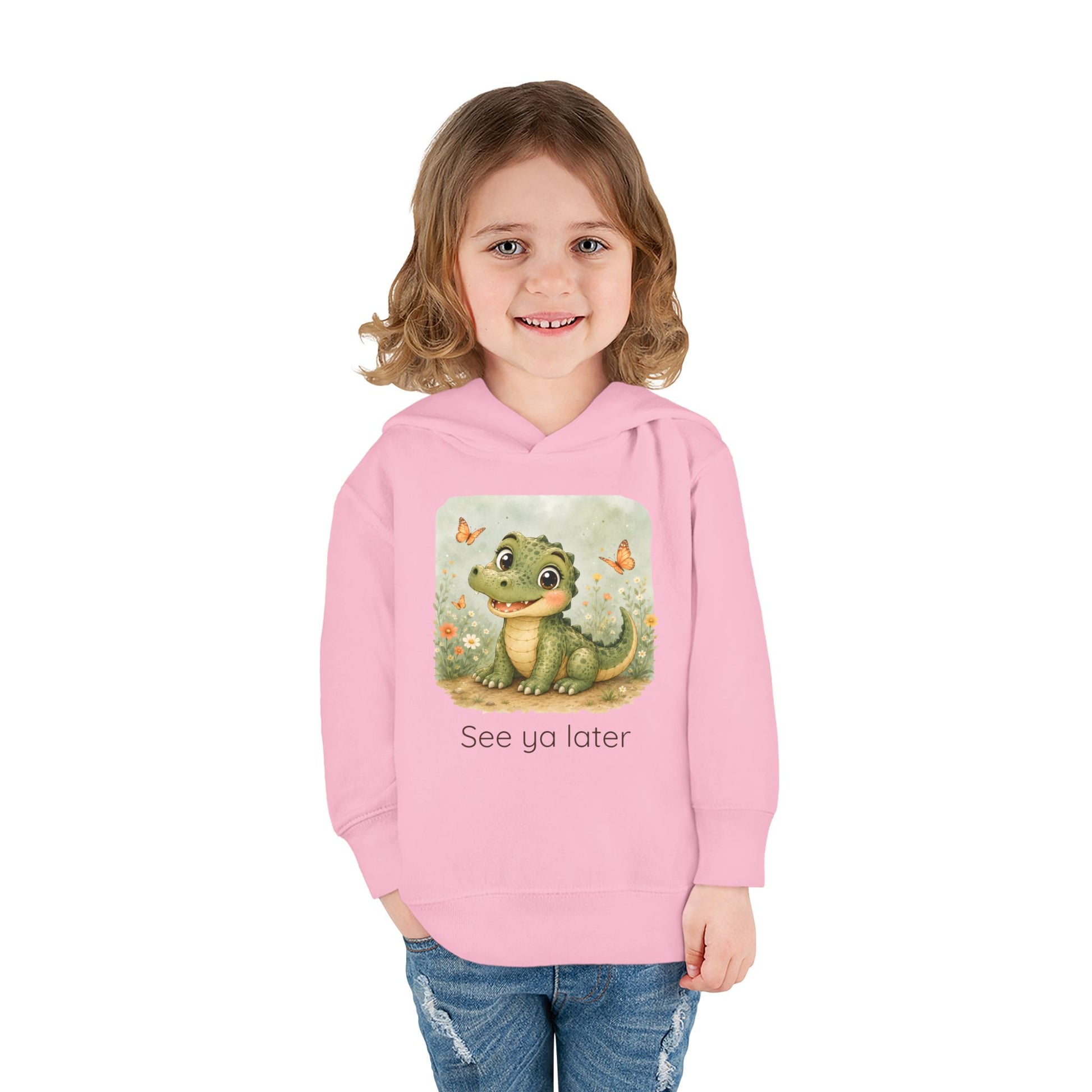 Alligator print toddler hoodie sweatshirt, gender-neutral kids clothing