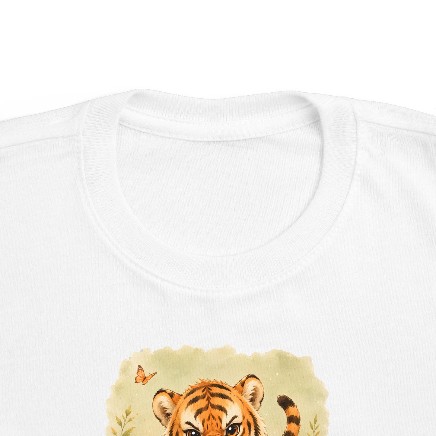 Tiger print toddler t-shirt in White, gender-neutral kids clothing