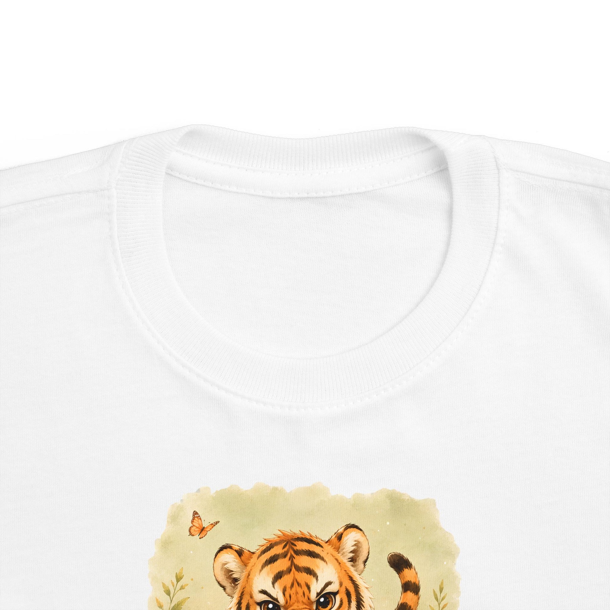 Tiger print toddler t-shirt in White, gender-neutral kids clothing