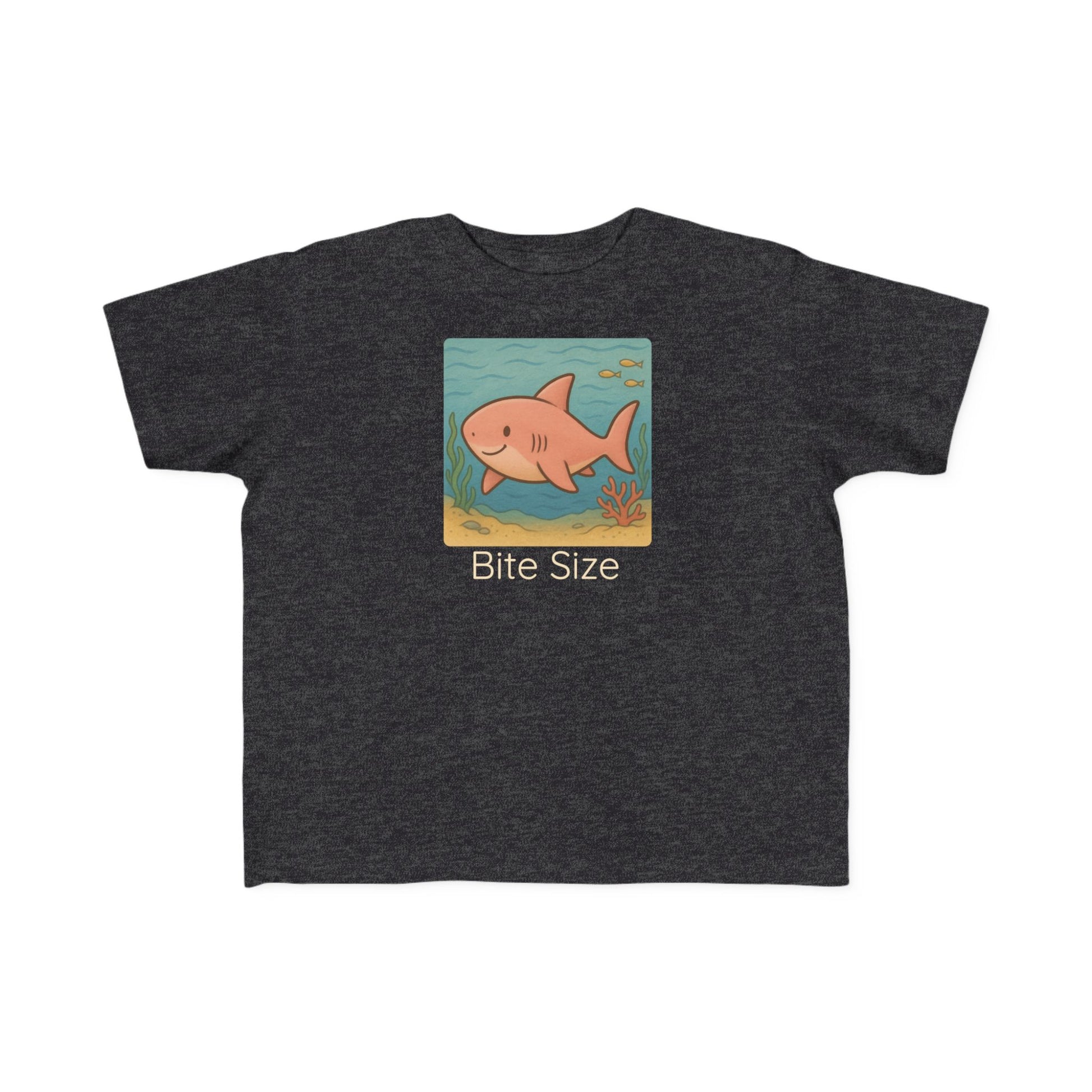 Shark print toddler t-shirt in Vintage Coyote Brown, gender-neutral kids clothing