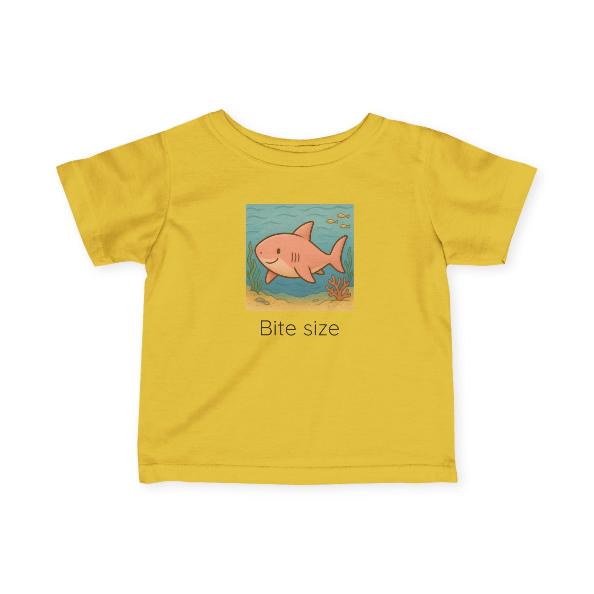 Shark print infant t-shirt in Light Blue, gender-neutral kids clothing
