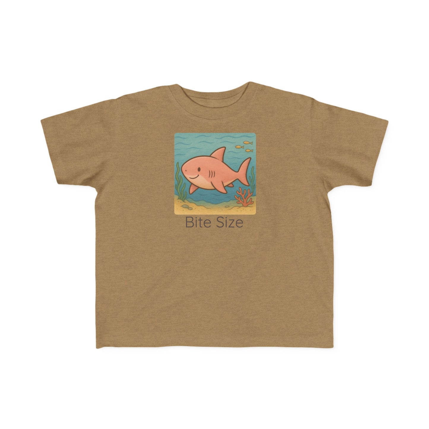 Shark print toddler t-shirt in White, gender-neutral kids clothing