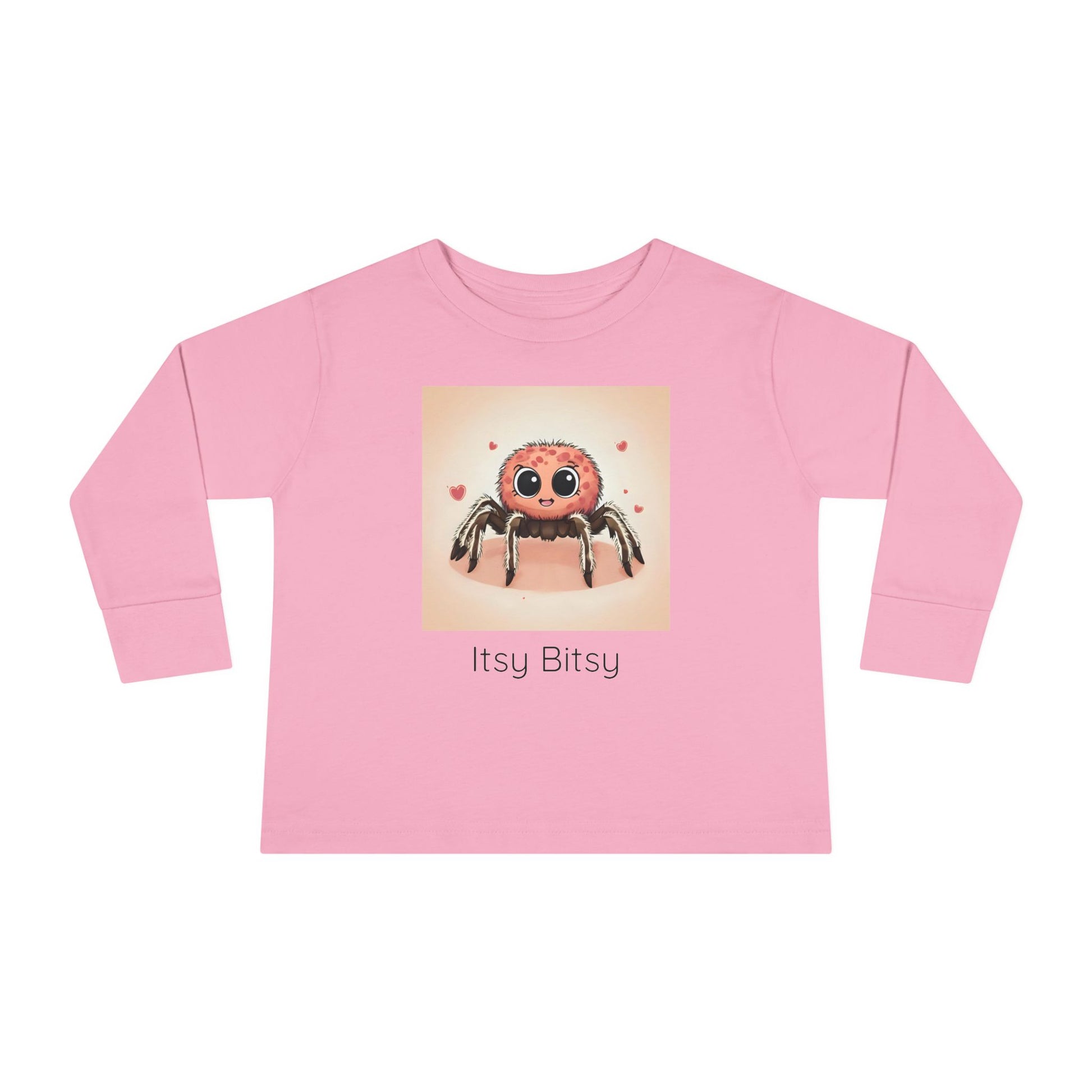 Spider print toddler long sleeve shirt in White, gender-neutral kids clothing