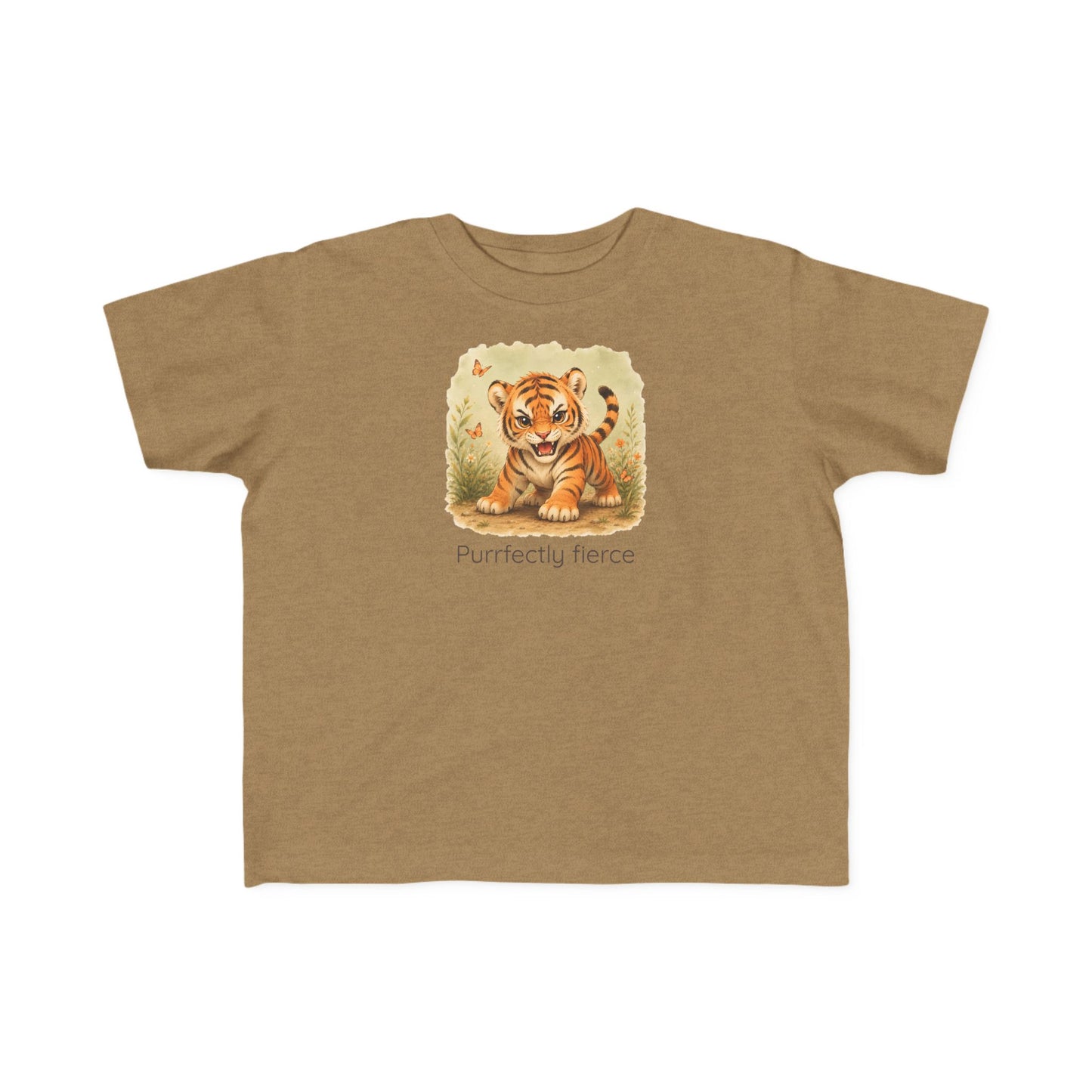 Tiger print toddler t-shirt in White, gender-neutral kids clothing