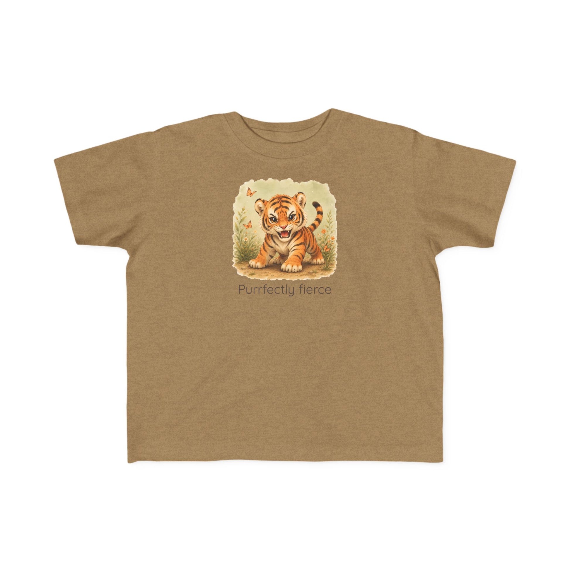 Tiger print toddler t-shirt in White, gender-neutral kids clothing
