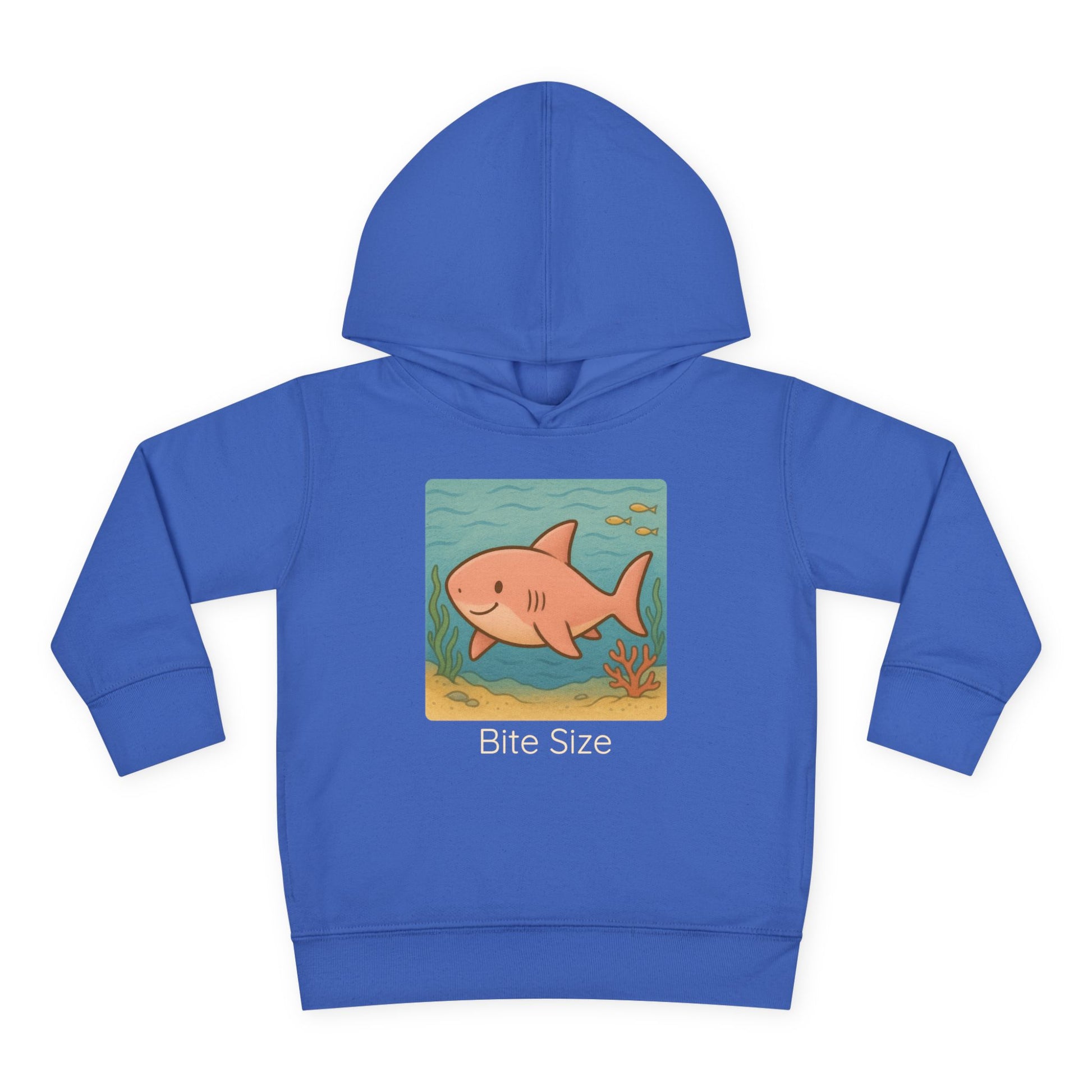 Shark print toddler hoodie sweatshirt in Turquoise, gender-neutral kids clothing