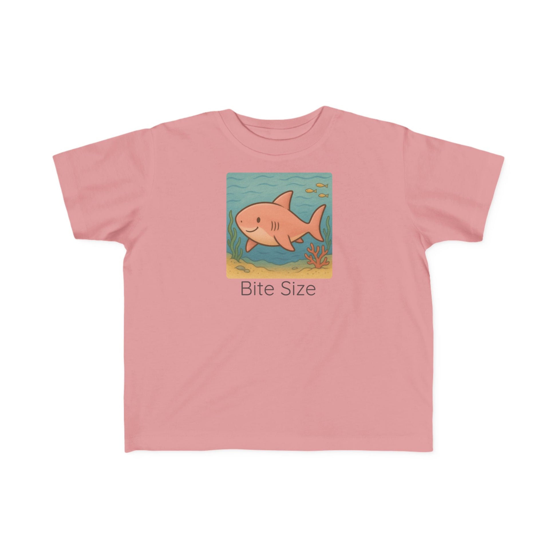 Shark print toddler t-shirt in Vintage Smoke, gender-neutral kids clothing