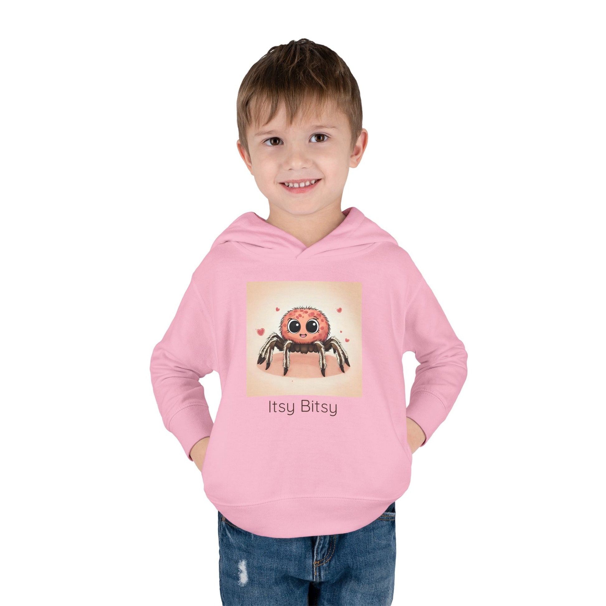 Spider print toddler hoodie sweatshirt, gender-neutral kids clothing