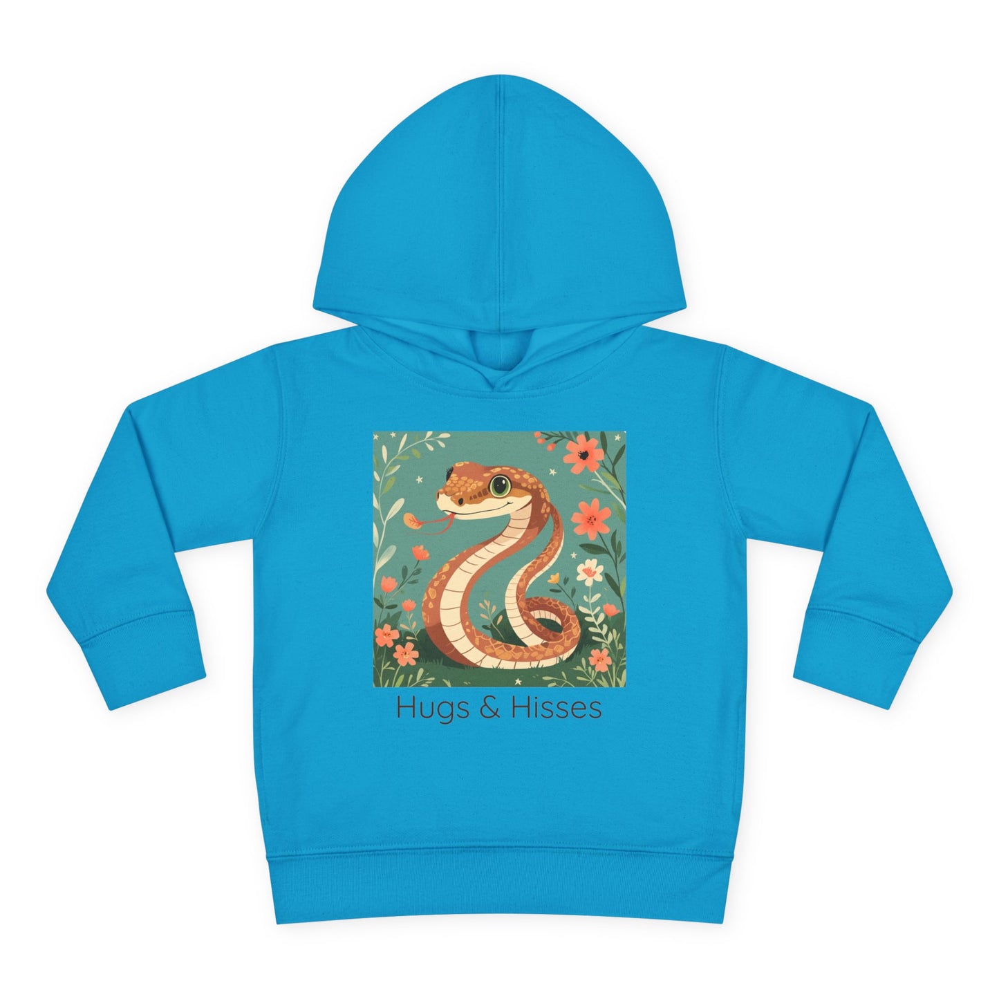 Snake print with floral accents toddler hoodie sweatshirt in Vintage Hot Pink, gender-neutral kids clothing