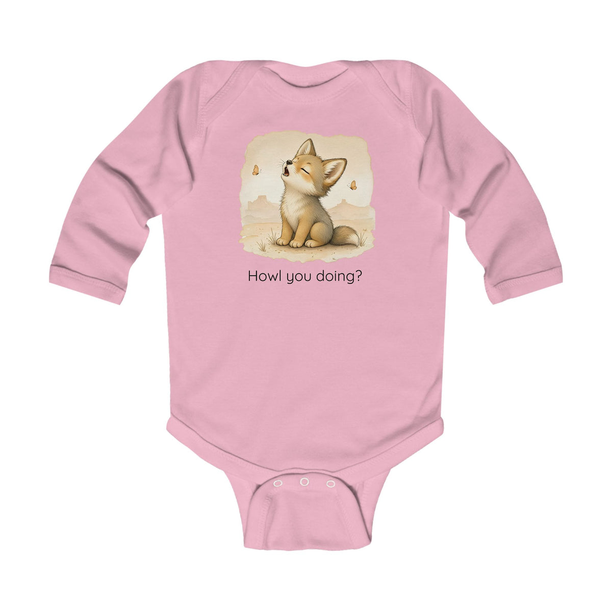 Coyote Infant Long Sleeve Onesie — Cute Gender Neutral Bodysuit