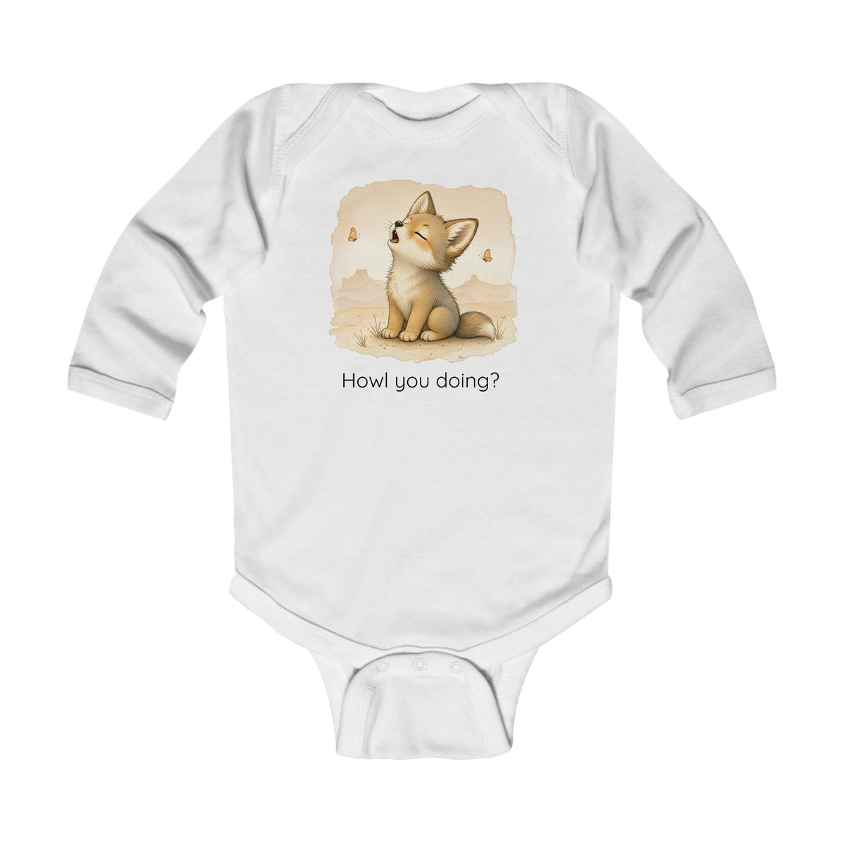 Coyote Infant Long Sleeve Onesie — Cute Gender Neutral Bodysuit