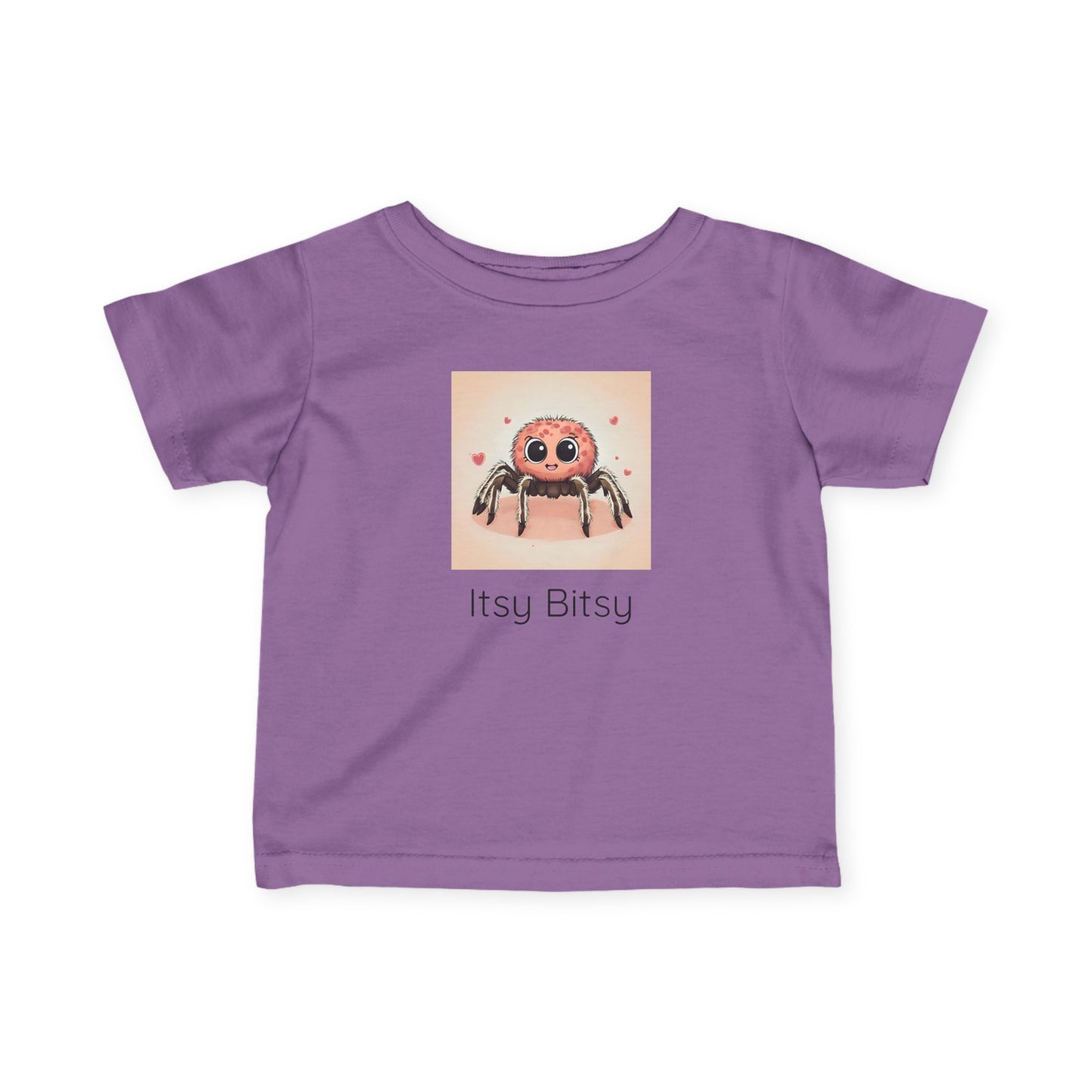 Spider print infant t-shirt in Butter, gender-neutral kids clothing