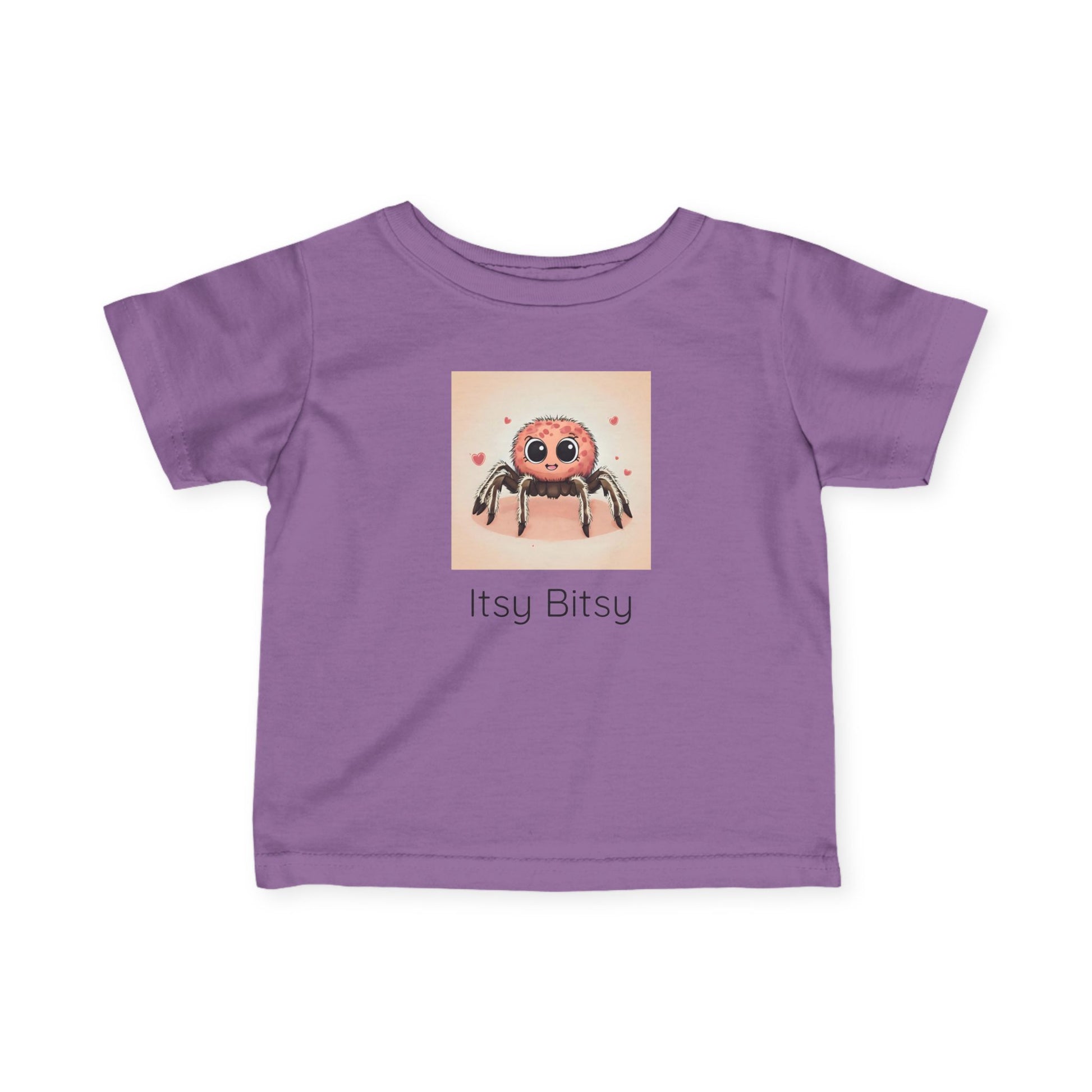 Spider print infant t-shirt in Butter, gender-neutral kids clothing