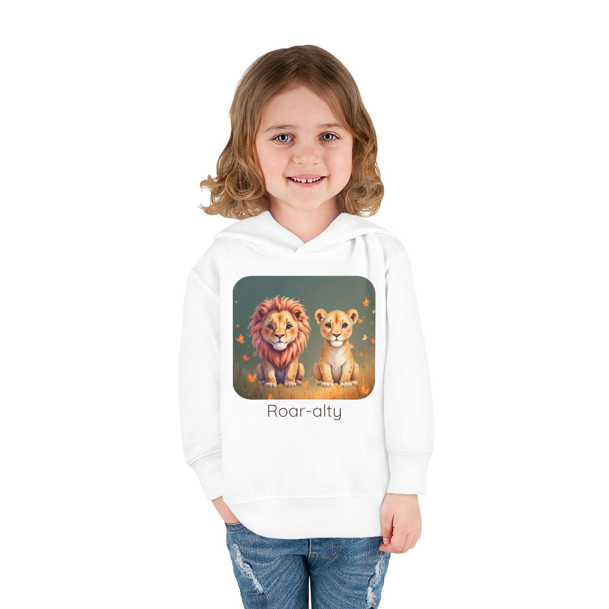 Lion print toddler hoodie sweatshirt in Turquoise, gender-neutral kids clothing