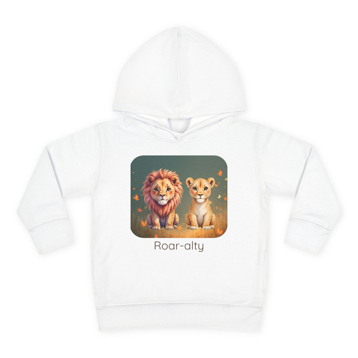 Lion print toddler hoodie sweatshirt in Heather, gender-neutral kids clothing