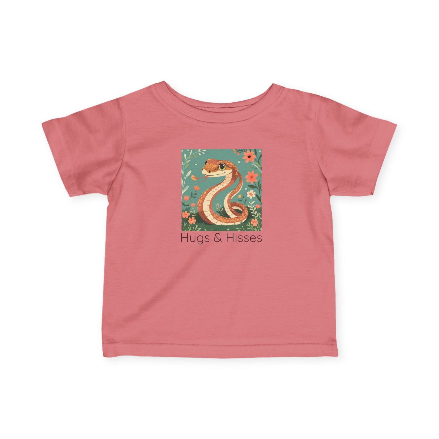 Snake print with floral accents infant t-shirt in Mauvelous, gender-neutral kids clothing