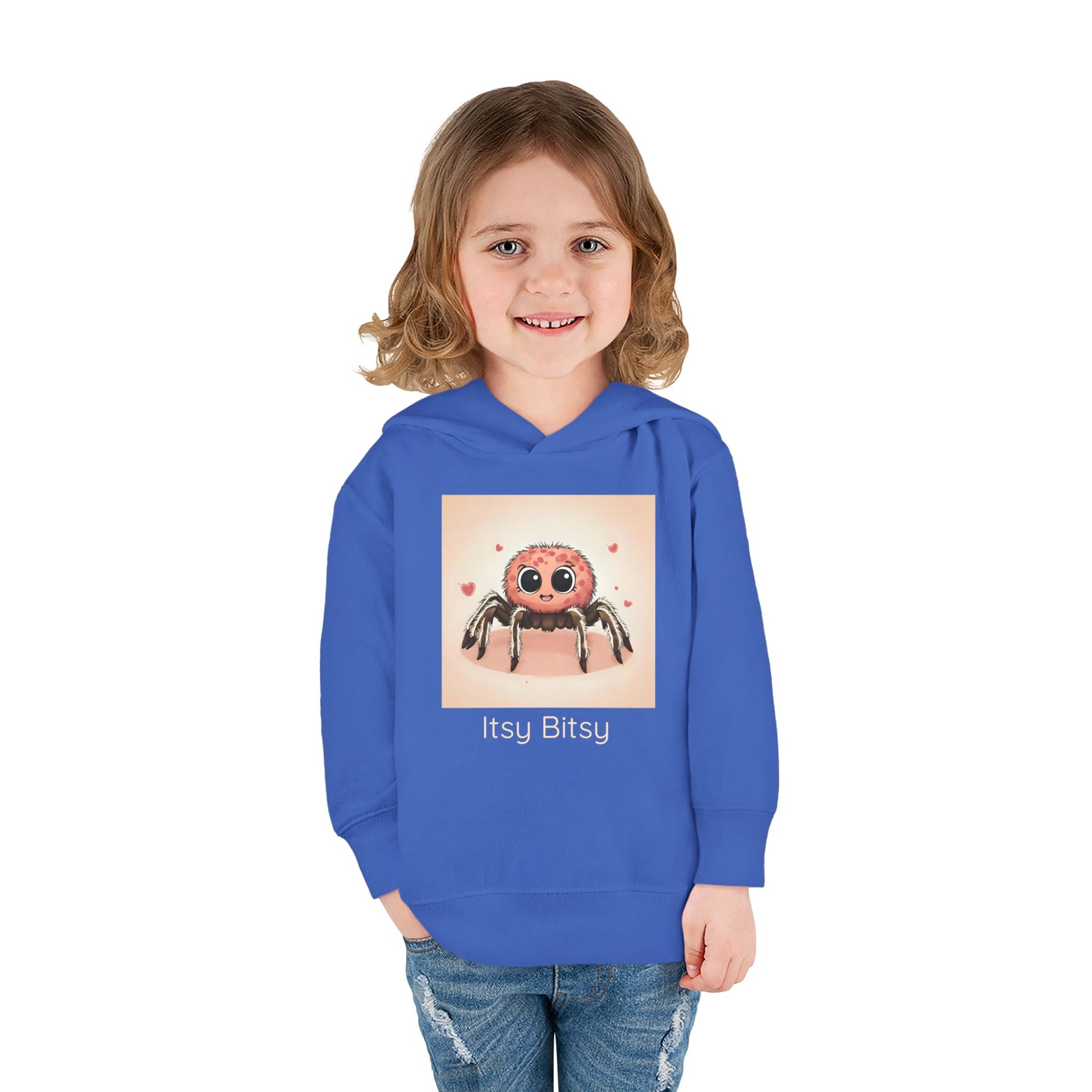 Spider print toddler hoodie sweatshirt in Pink, gender-neutral kids clothing