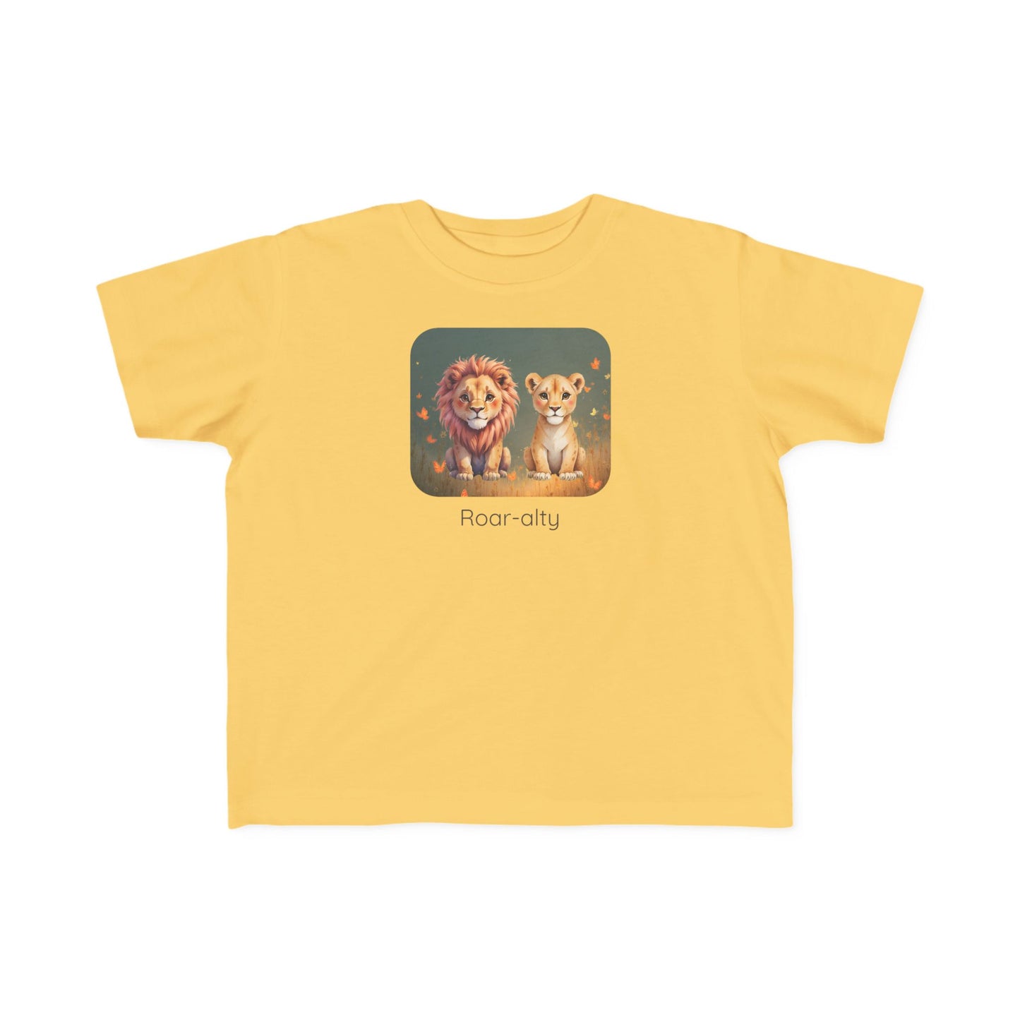Lion print toddler t-shirt in Butter, gender-neutral kids clothing