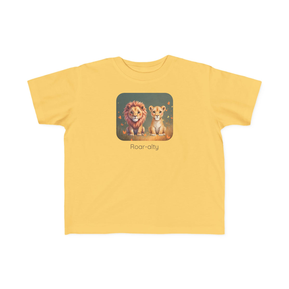 Lion print toddler t-shirt in Butter, gender-neutral kids clothing