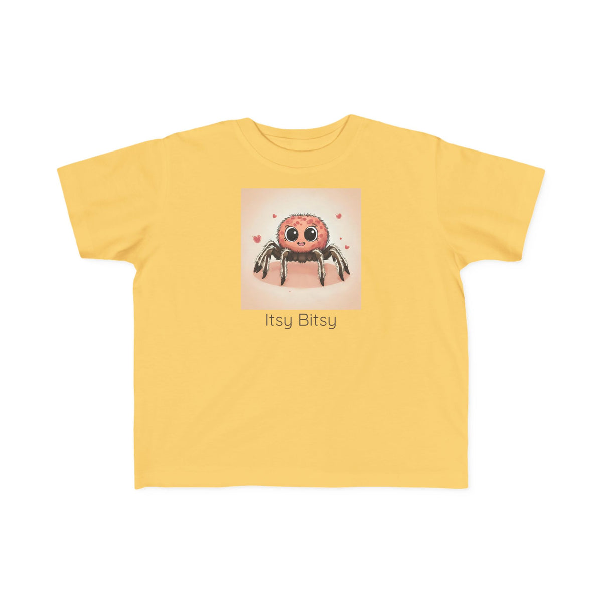 Spider print toddler t-shirt in Butter, gender-neutral kids clothing
