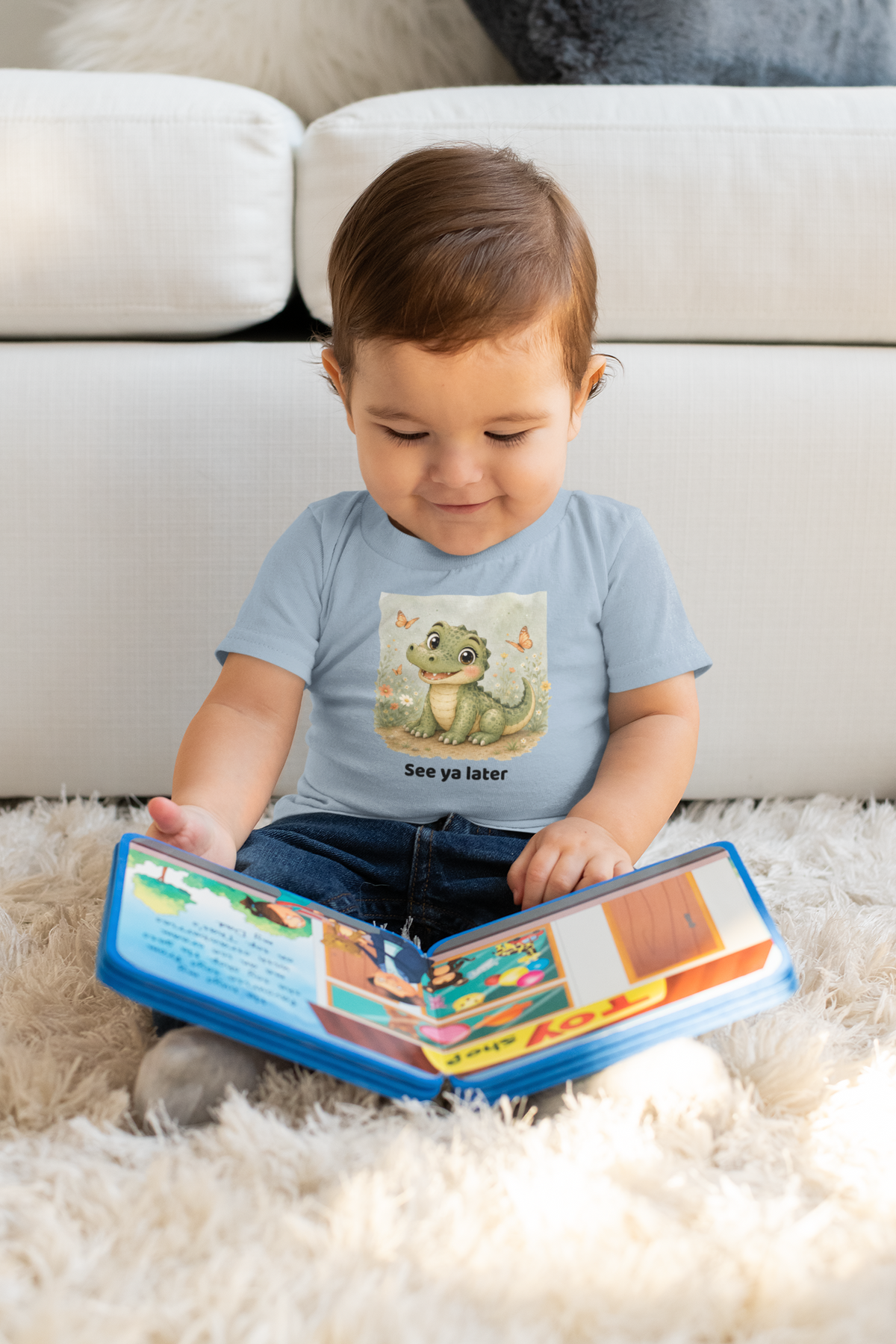 Alligator Infant T-Shirt - Light Blue