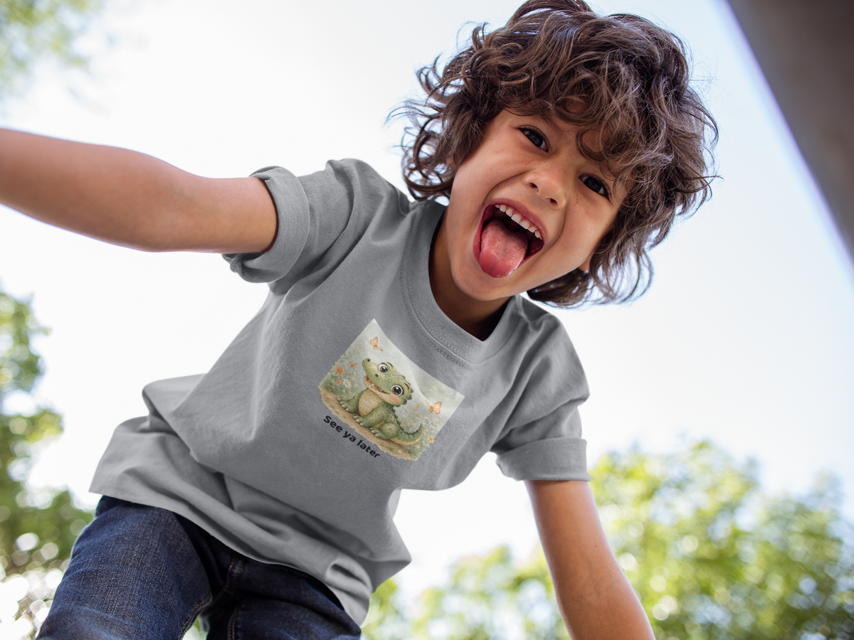 Alligator Toddler T-Shirt - Vintage Smoke