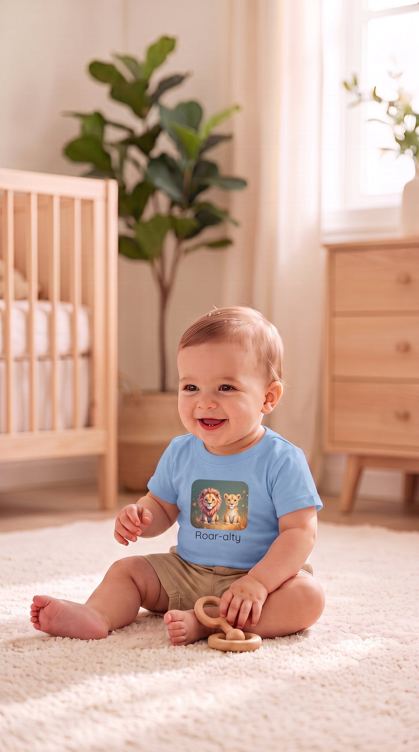 Lion Infant T-Shirt - Light Blue