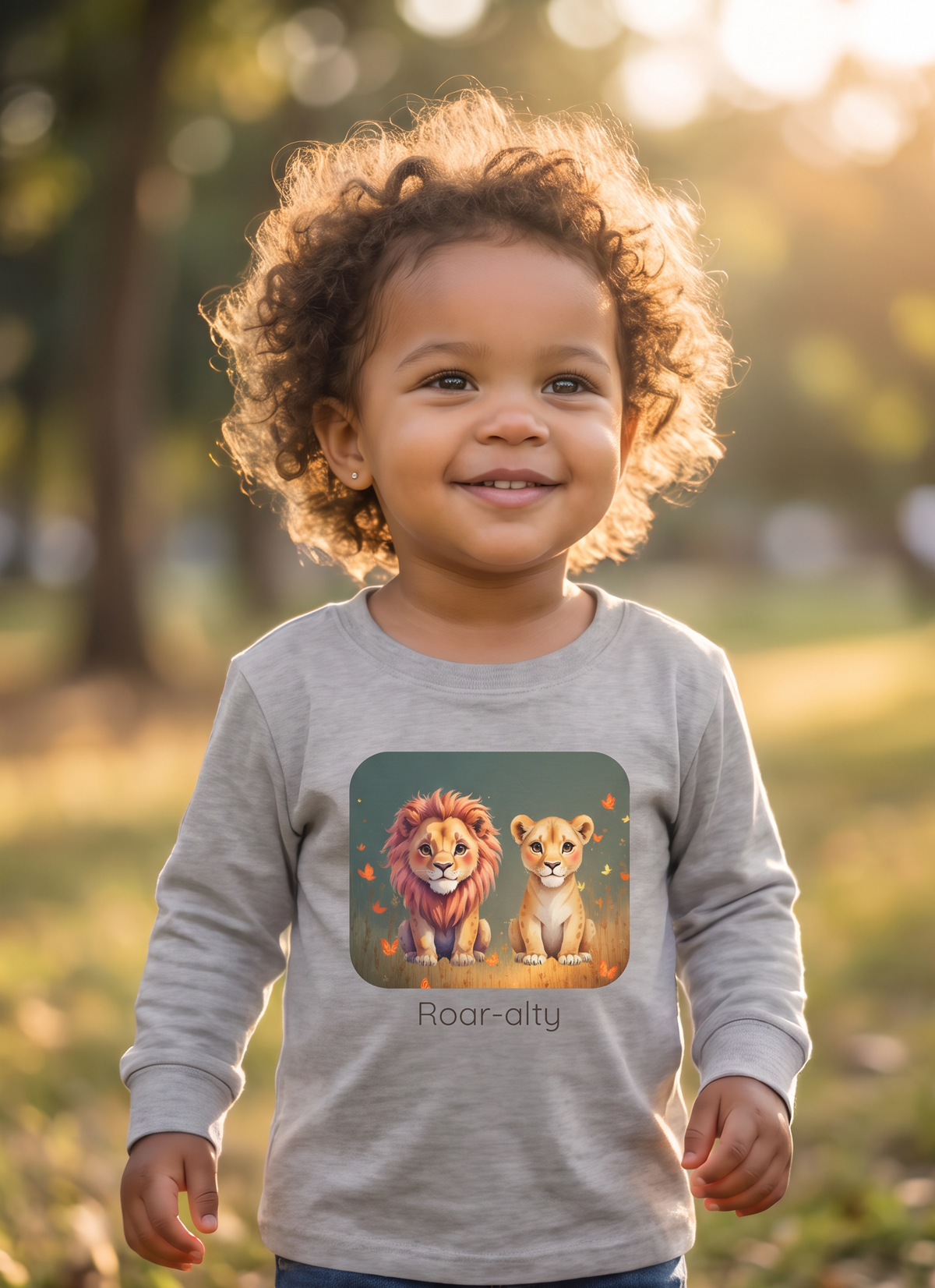 Lion Toddler Long Sleeve Shirt - Heather