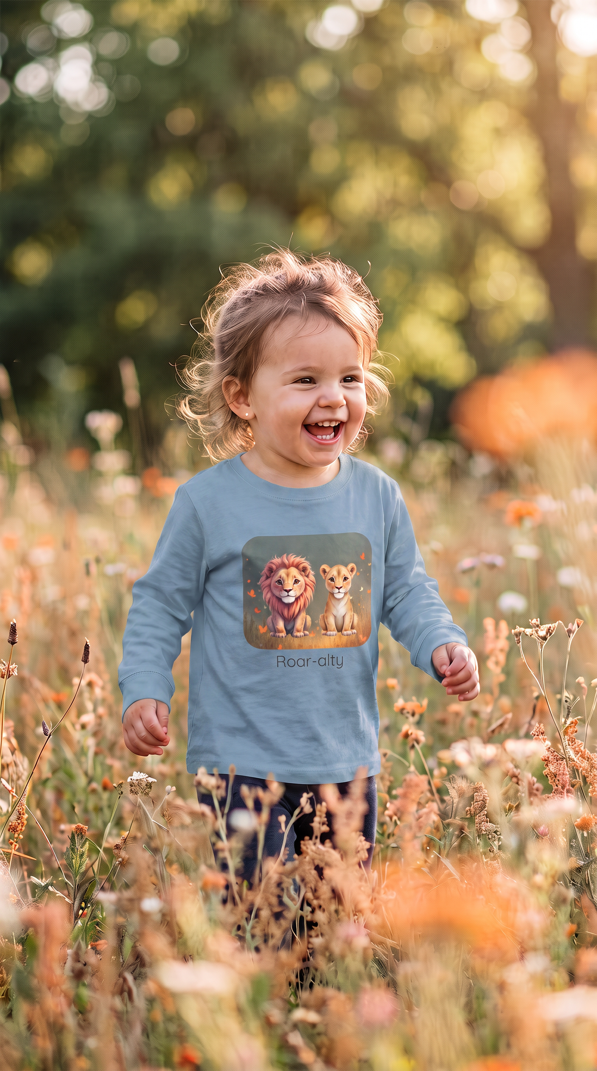 Lion Toddler Long Sleeve Shirt - Light Blue