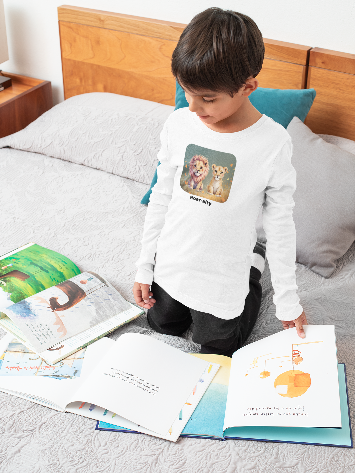 Lion Toddler Long Sleeve Shirt - White