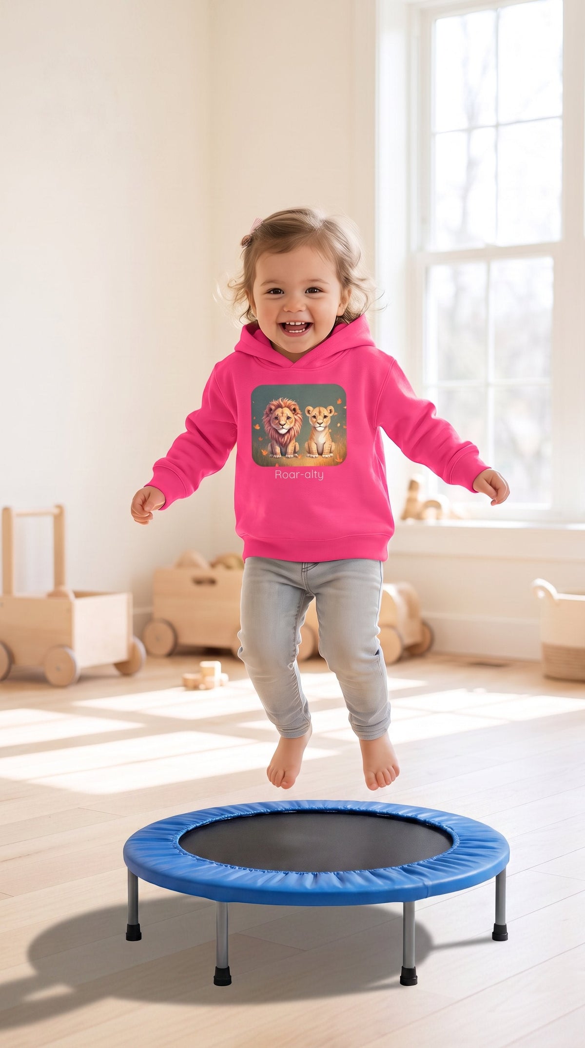 Lion Toddler Hoodie - Vintage Hot Pink