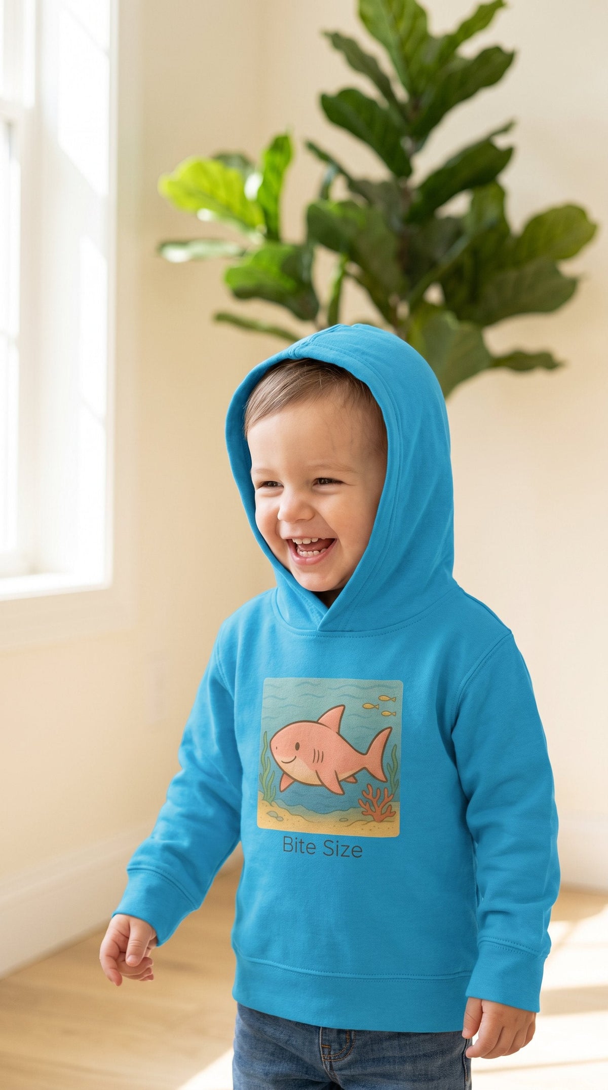 Shark Toddler Hoodie - Turquoise