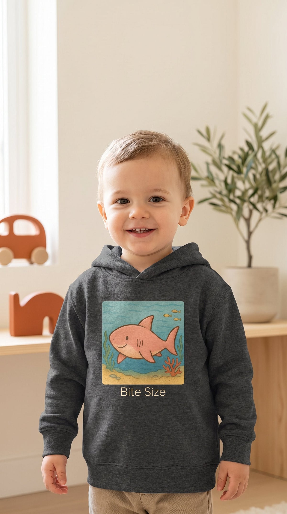 Shark Toddler Hoodie - Vintage Smoke