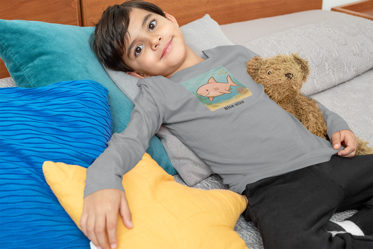 Shark Toddler Long Sleeve Shirt - Heather